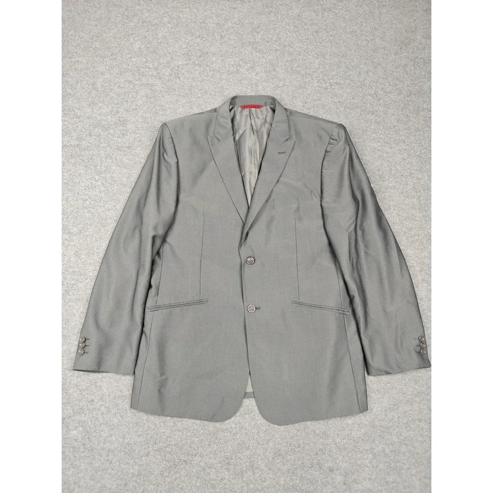 Dolce Vita Suit Mens 44L 38x30 Gray Polyester Viscose 2 Piece Classic Fit Italy